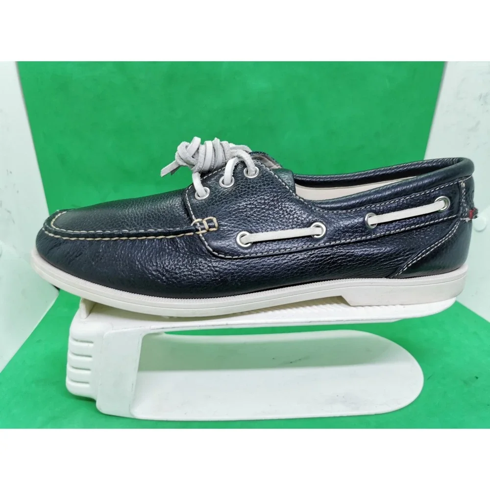 Rare Cole Haan Men's Size 10.5M Navy Blue Leather Causal Slip On Boat Shoes